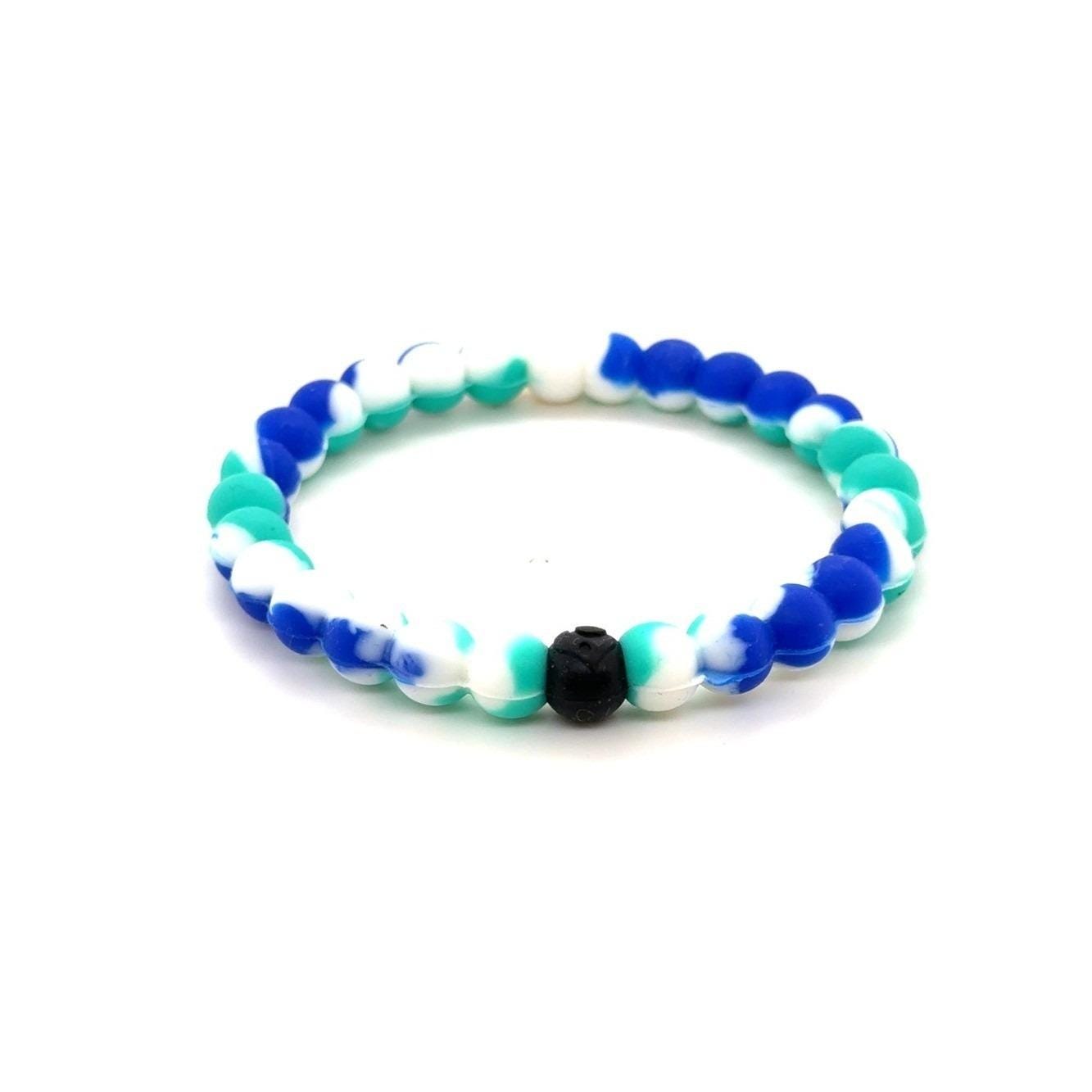 Lokai Blue Green White Beaded Bracelet