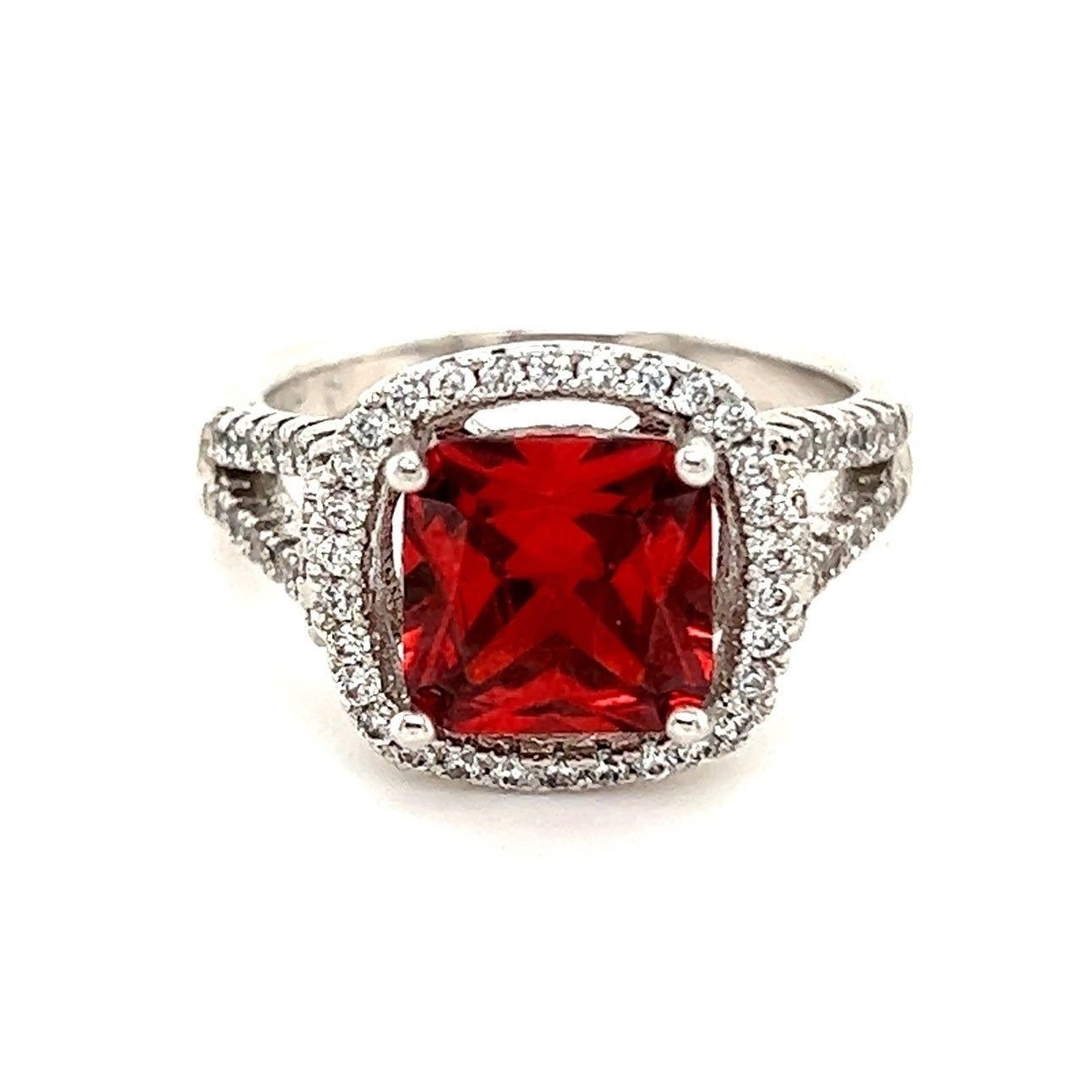 18KGP Red /White Stones Ring