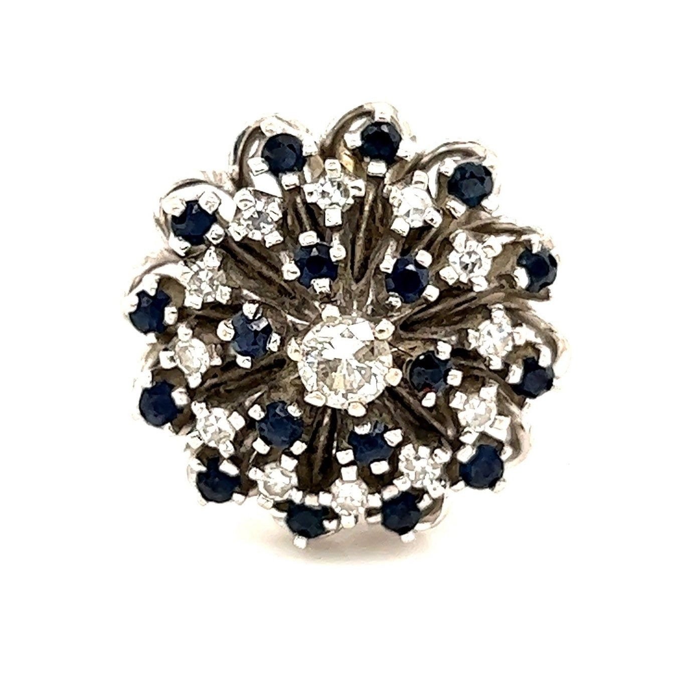 Stunning 14k Sapphires & Diamonds Vintage Ring