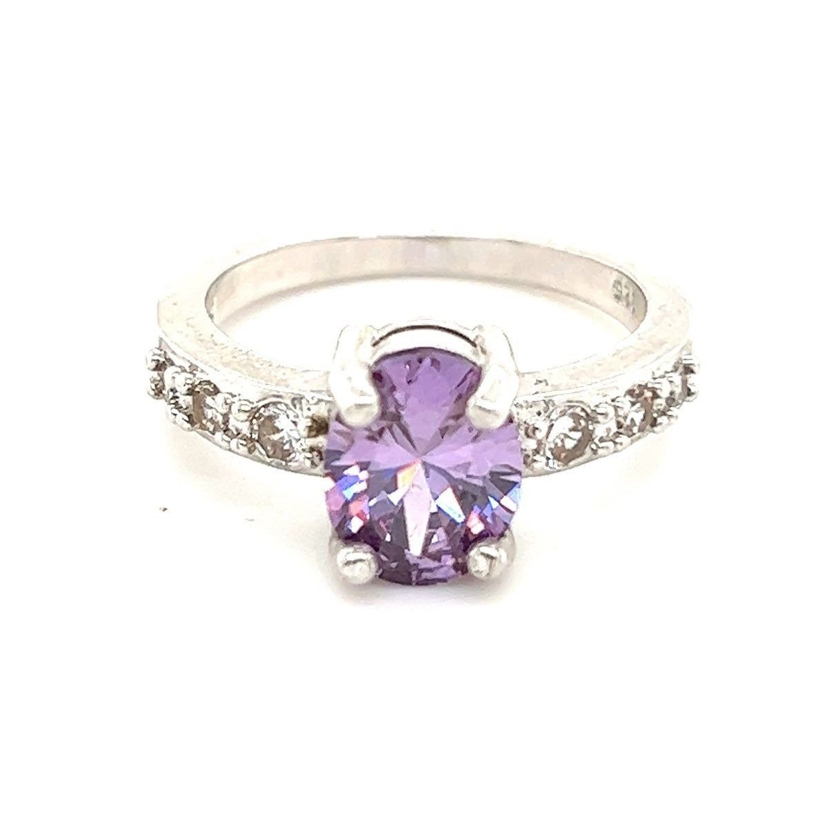 925 Amethysts/Cz Ring