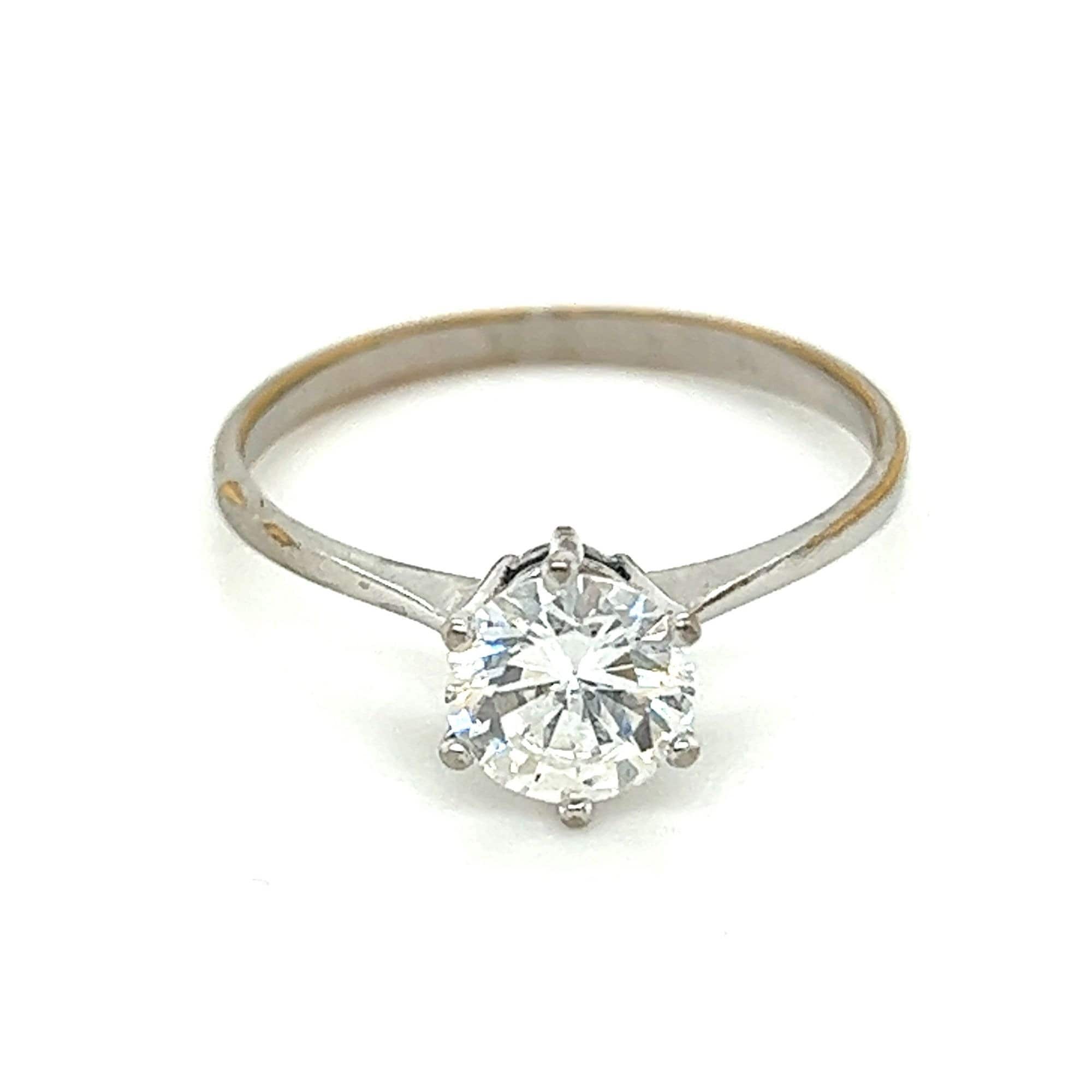 Silver Colored Solitaire CZ Ring