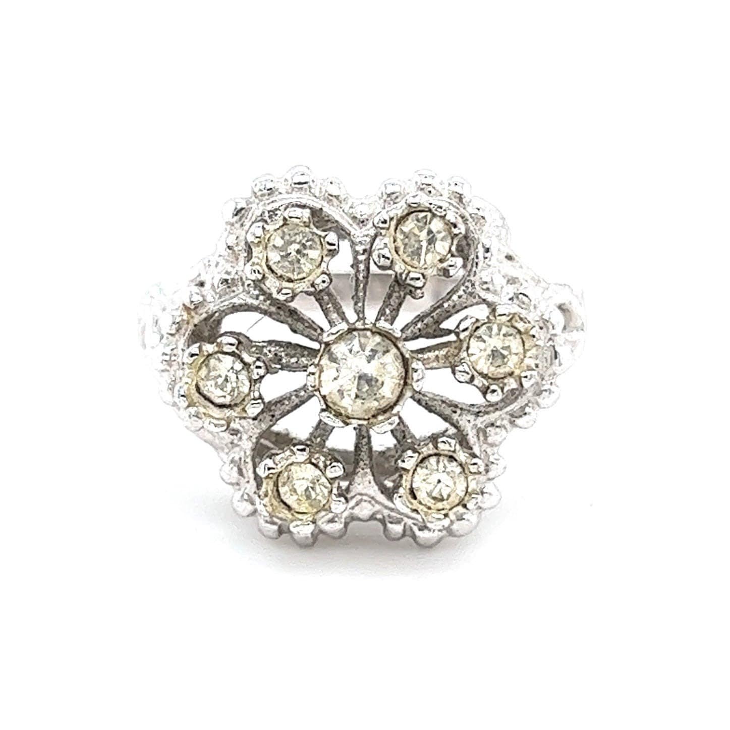 Vintage Rhinestones 18k HGE Luxury Flower