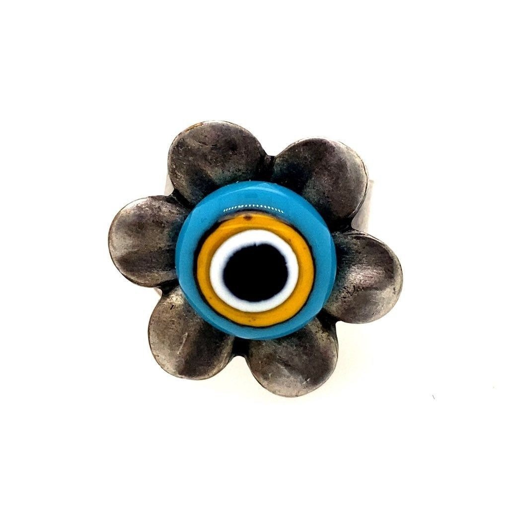 Adjustabe Flower Eye Ring