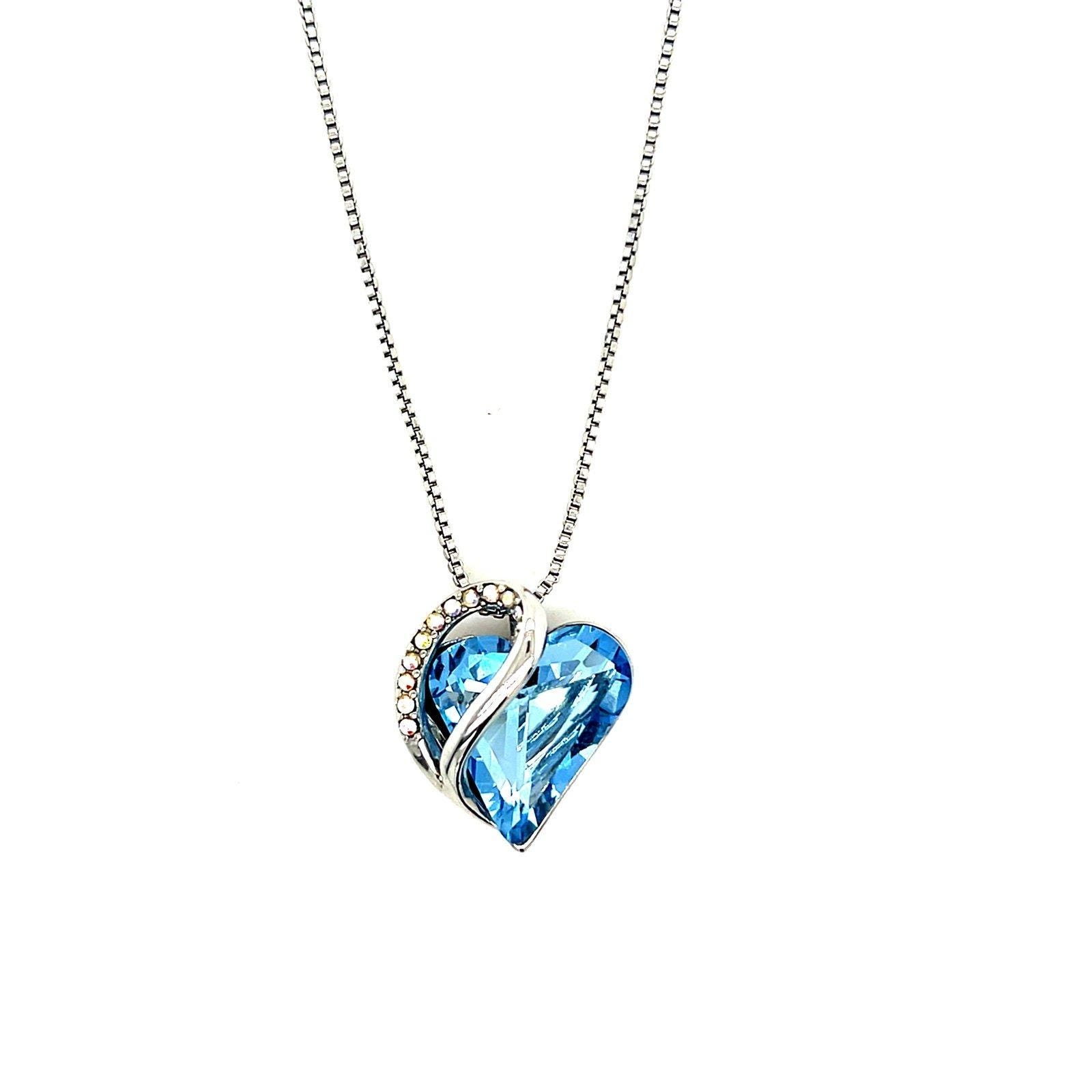 Blue Heart Pendant Necklace