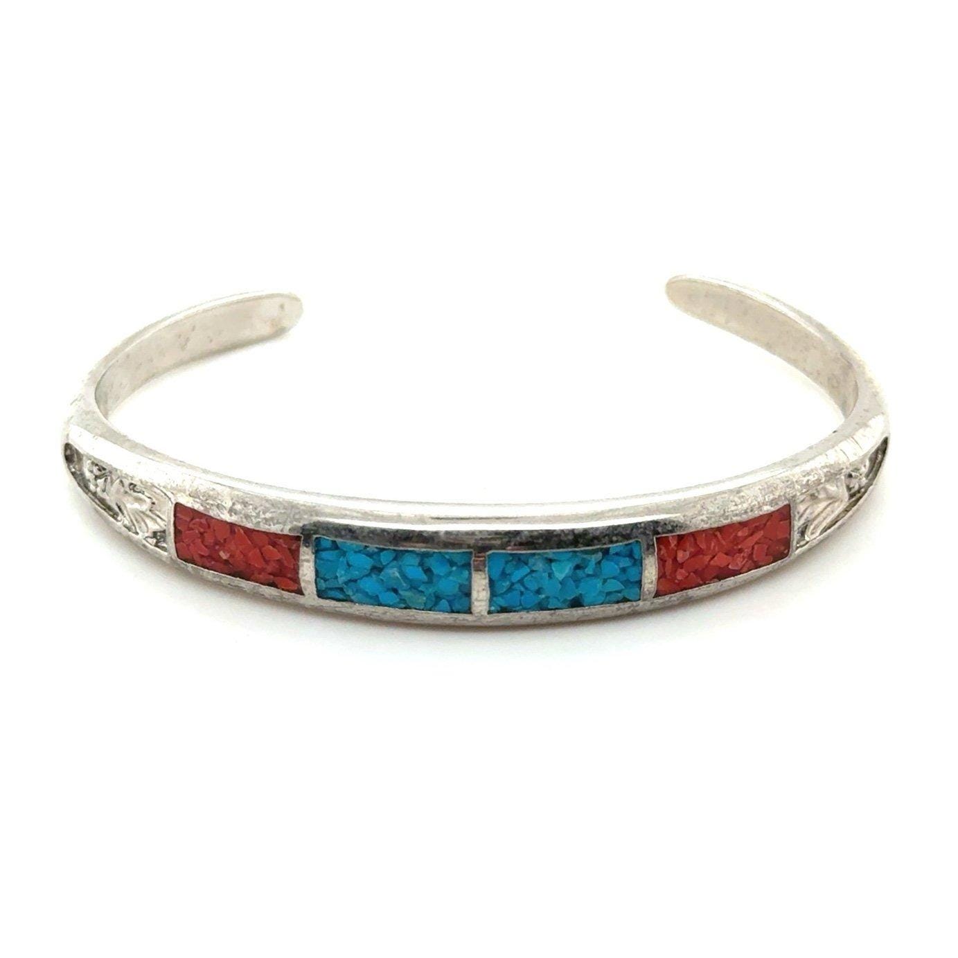 Faux Coral/Turquoise Cuff