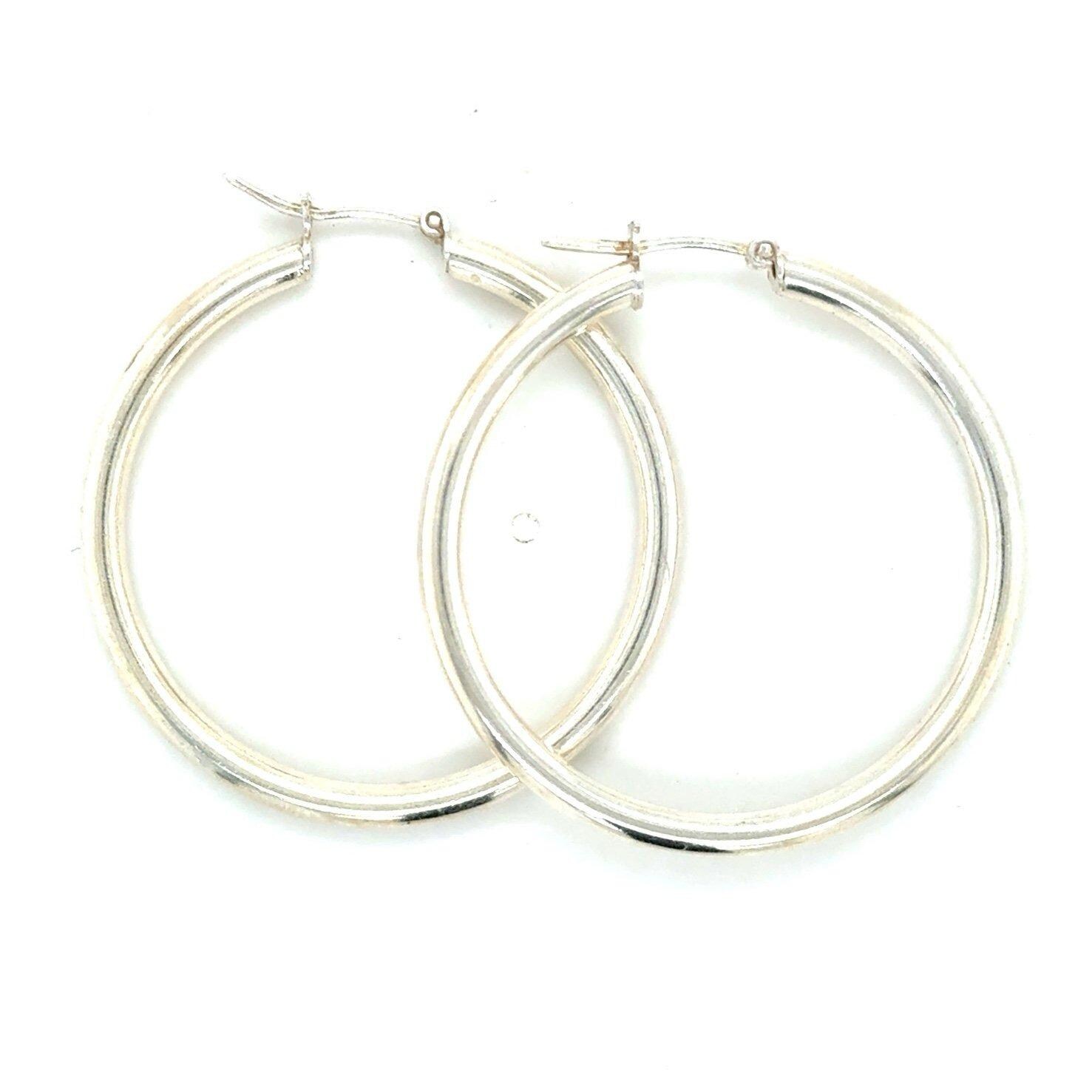 1.5" Large Hoops Silver Earrings