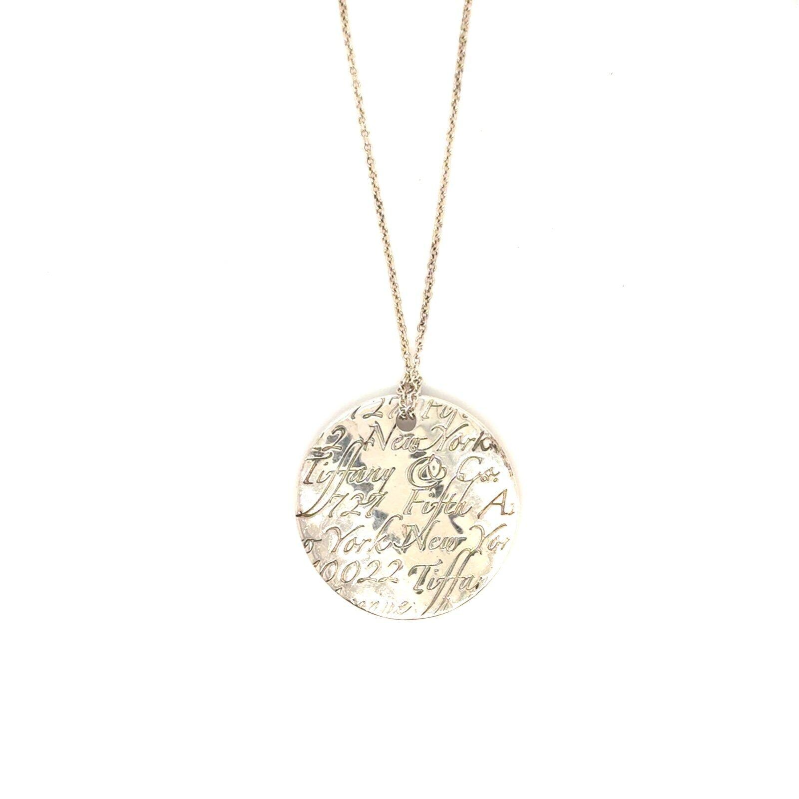 T&Co. 925 Script Circle Pendant Necklace