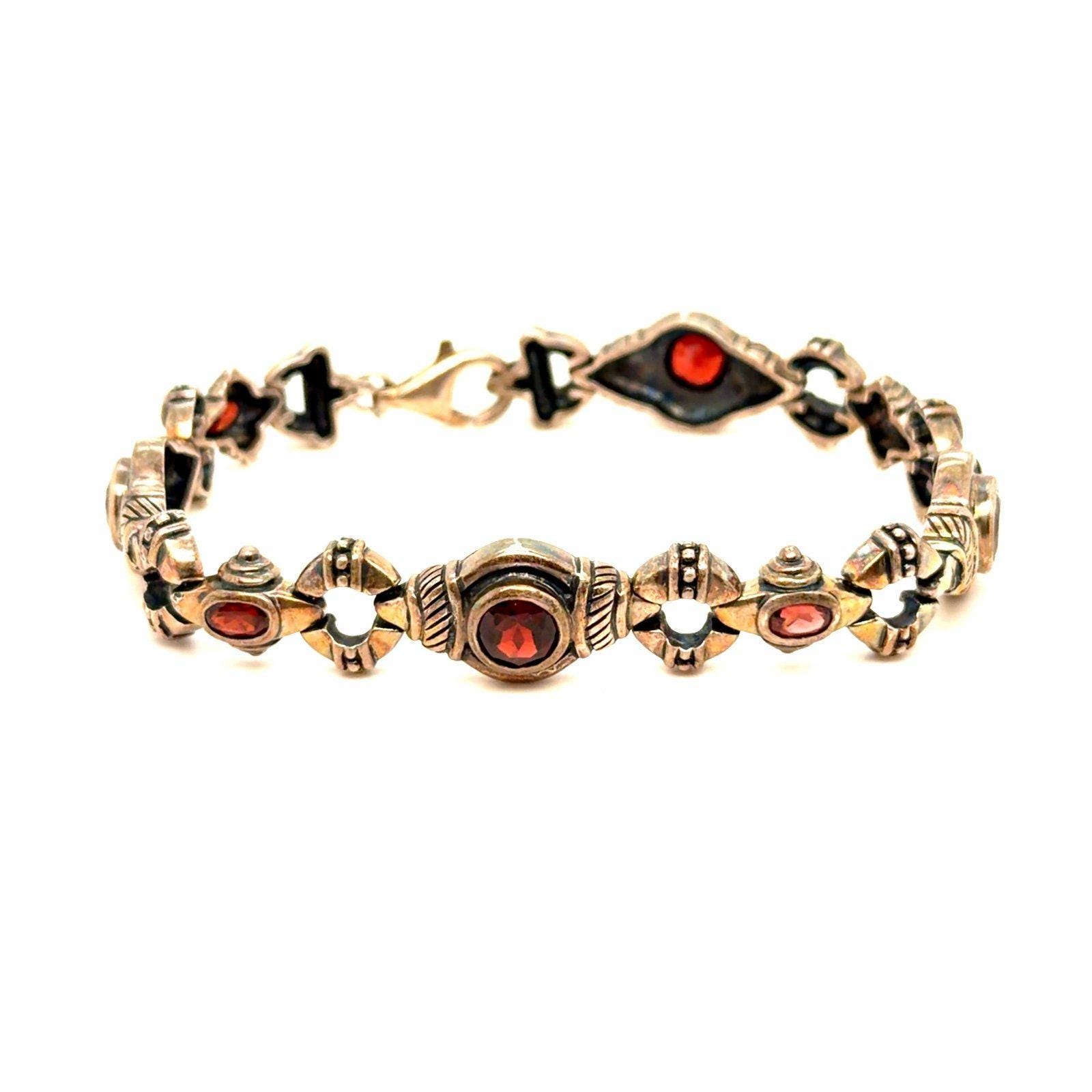 Silver 925 Garnet Bracelet