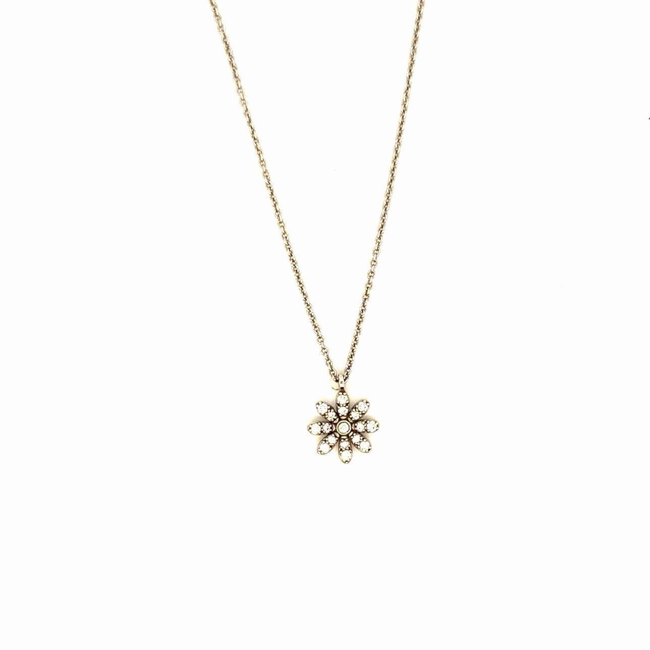 T&Co. 18K White Gold Diamond Daisy Necklace