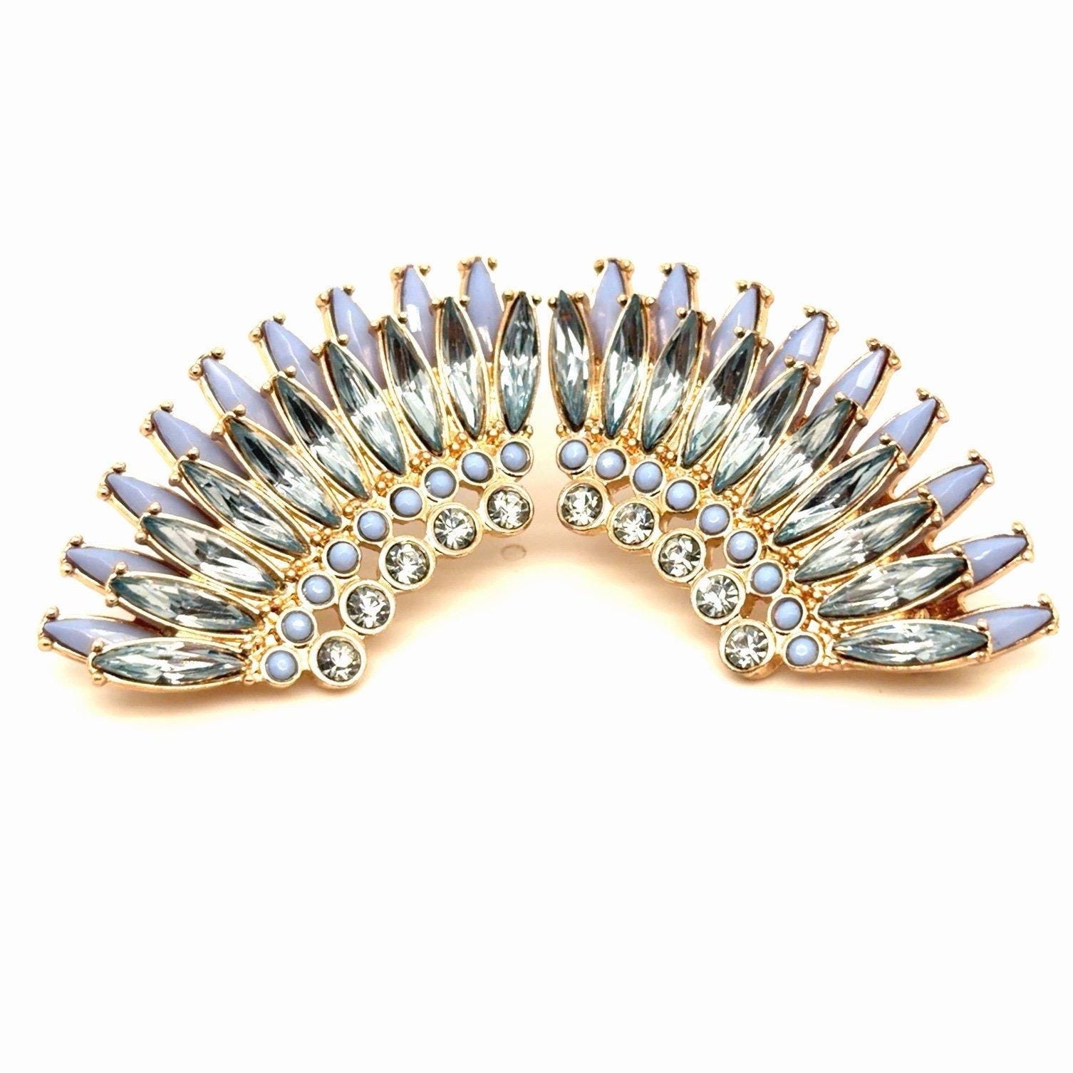 Gold Plated Blue Stones Earrings