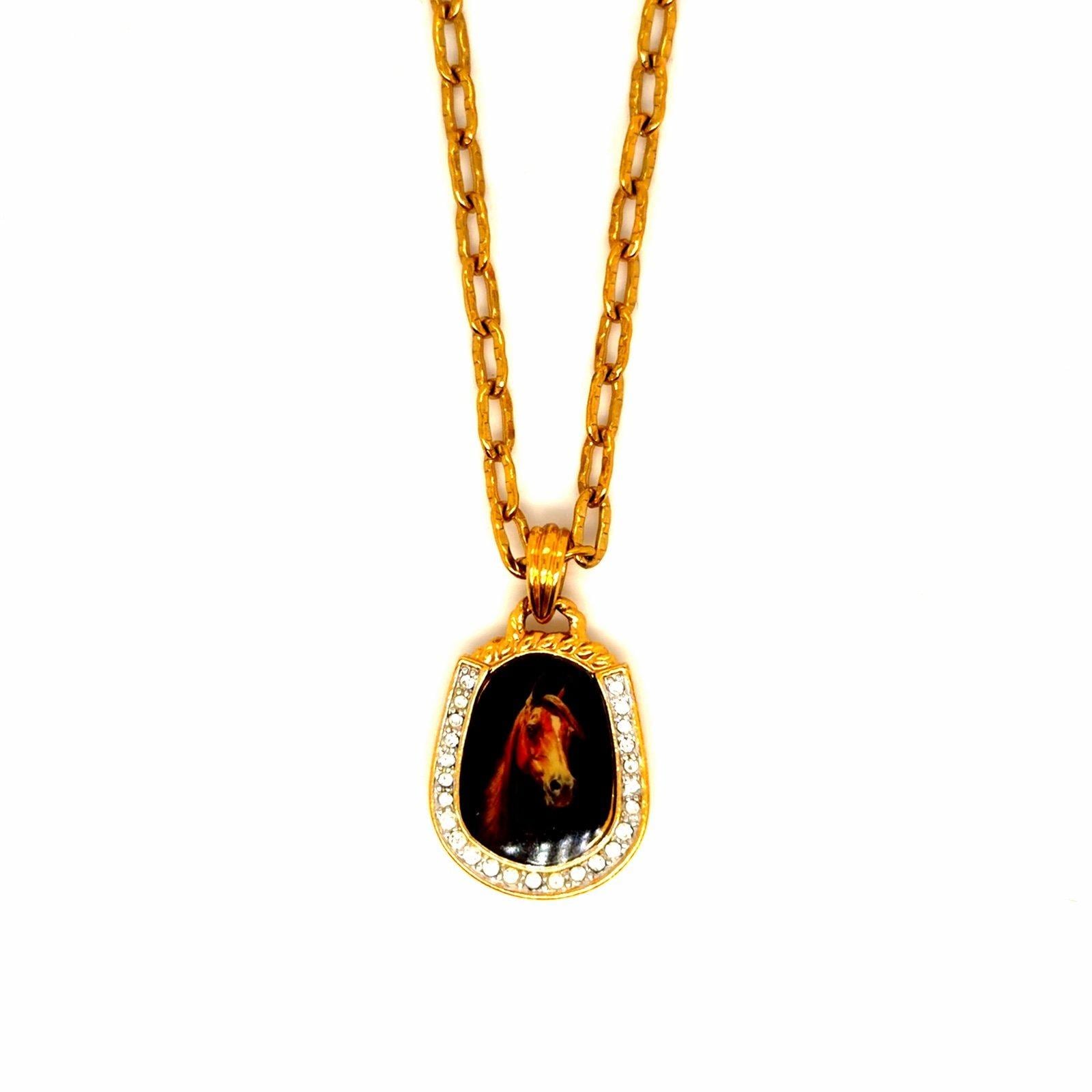 Rhinestones Horse Necklace