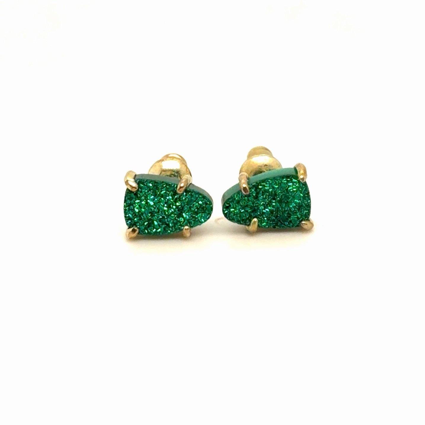 Kendra Scott Emerald Green Druzy Stud Earrings