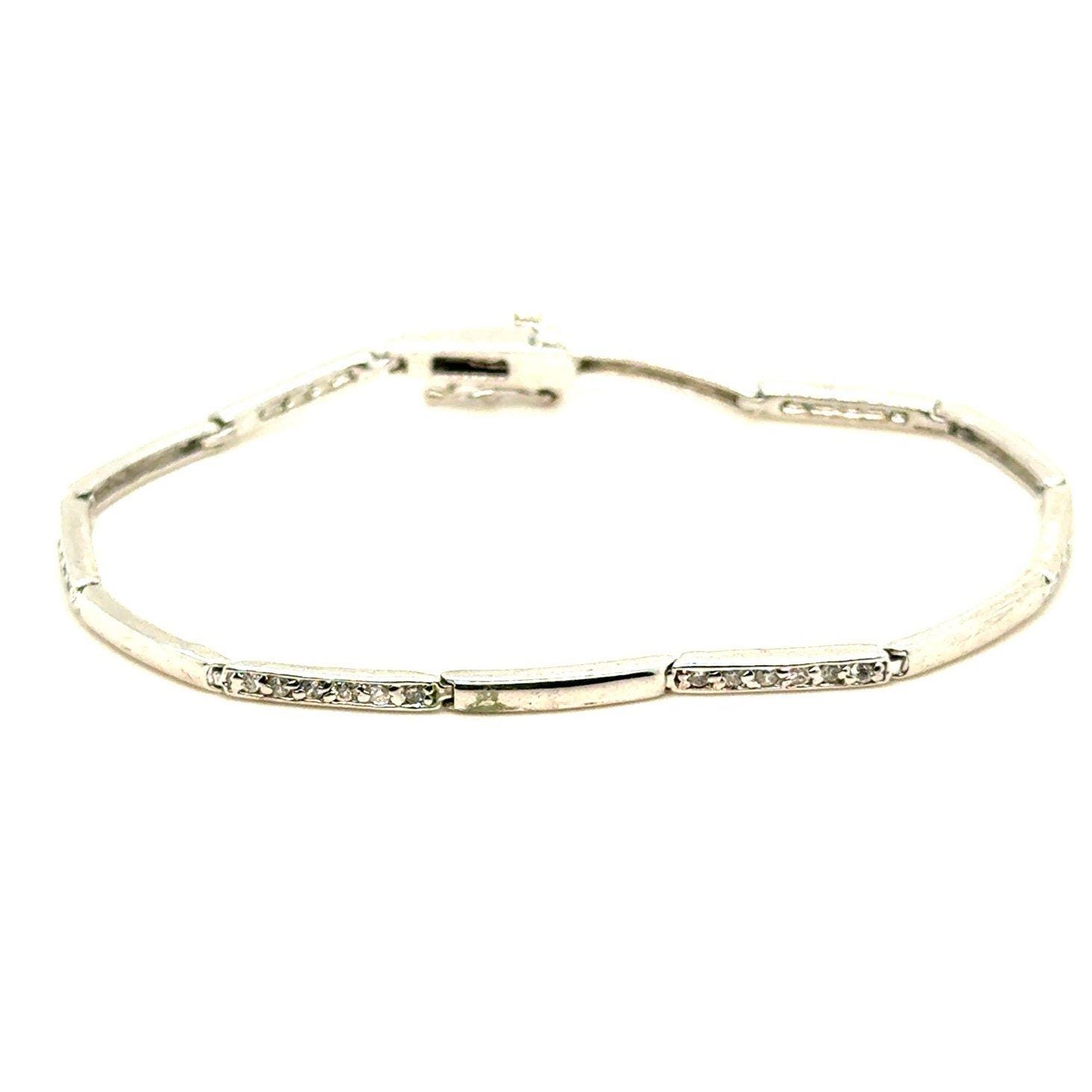 Silver tone Cz Bracelet