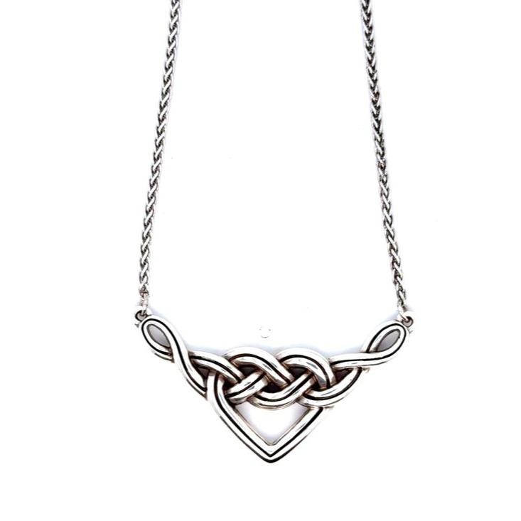 Brighton Silver-Tone Celtic Heart Knot Necklace