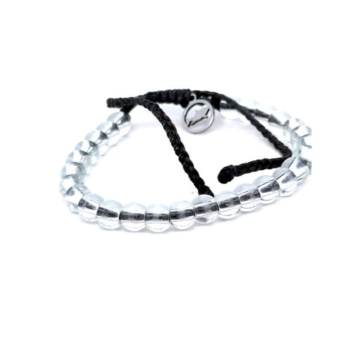 4Ocean Clear Bead Double-Strand Bracelet with Black Cord