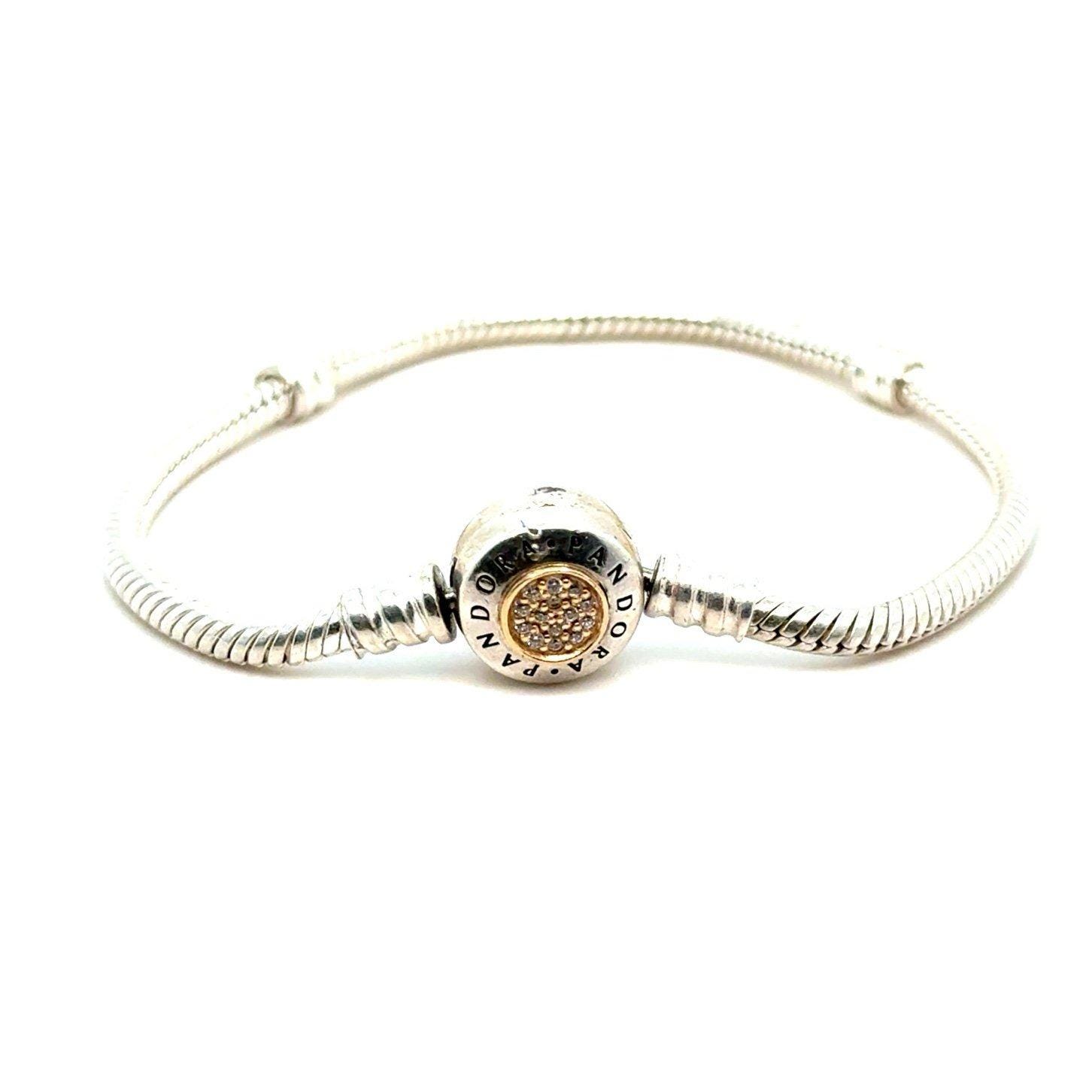 Pandora Pave Cz Two Tone Bracelet