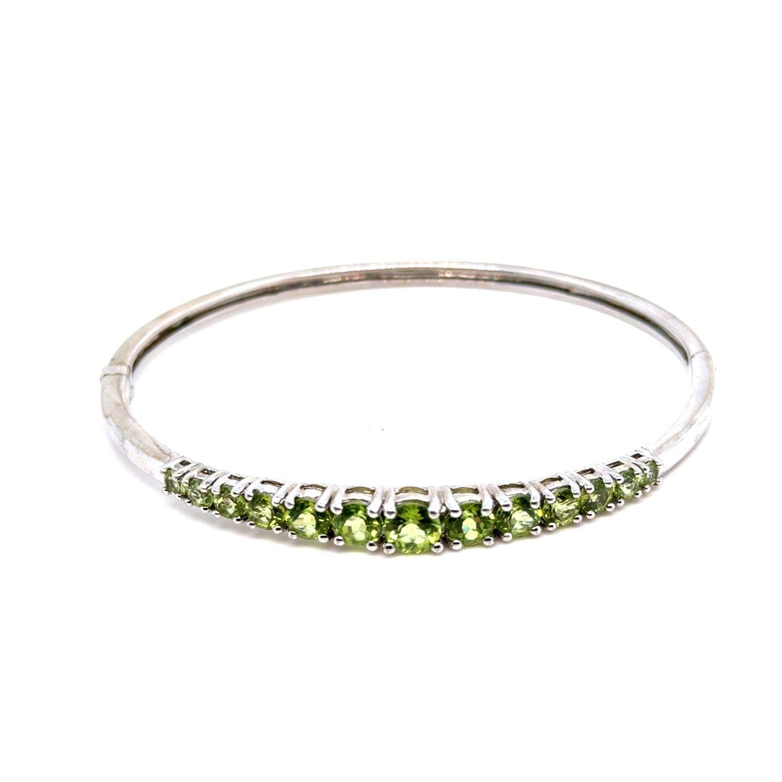 Sterling Silver 925 Peridot Bangle