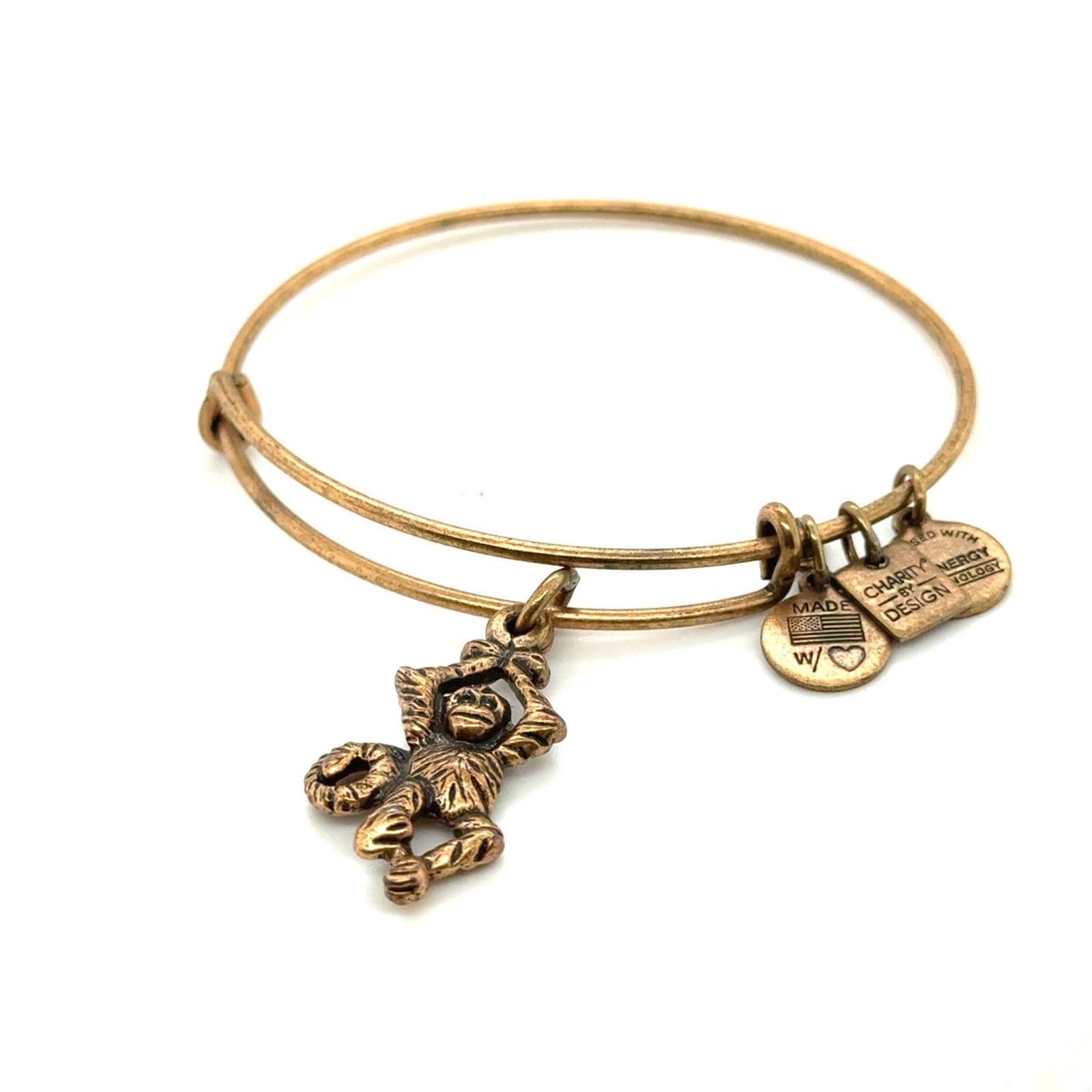 Alex and Ani Charity by Design Monkey Charm Bangle Rafaelian Gold Bracelet