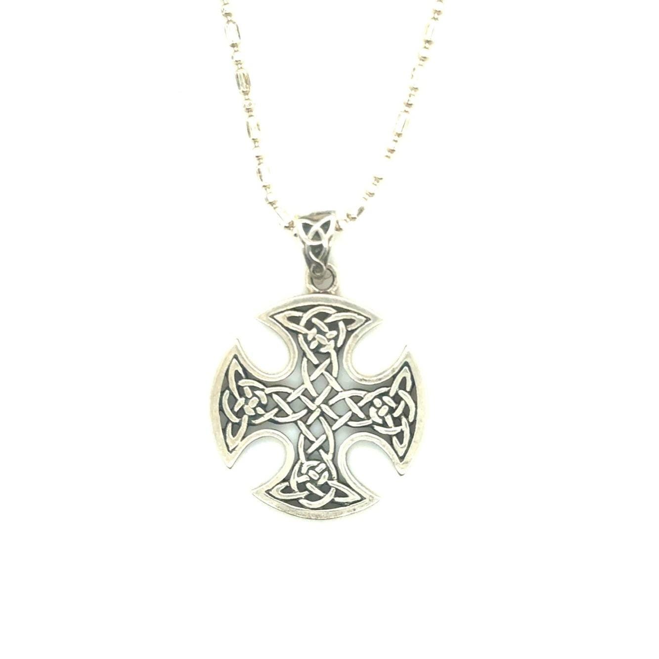 Sterling Silver Celtic Cross Pendant Necklace