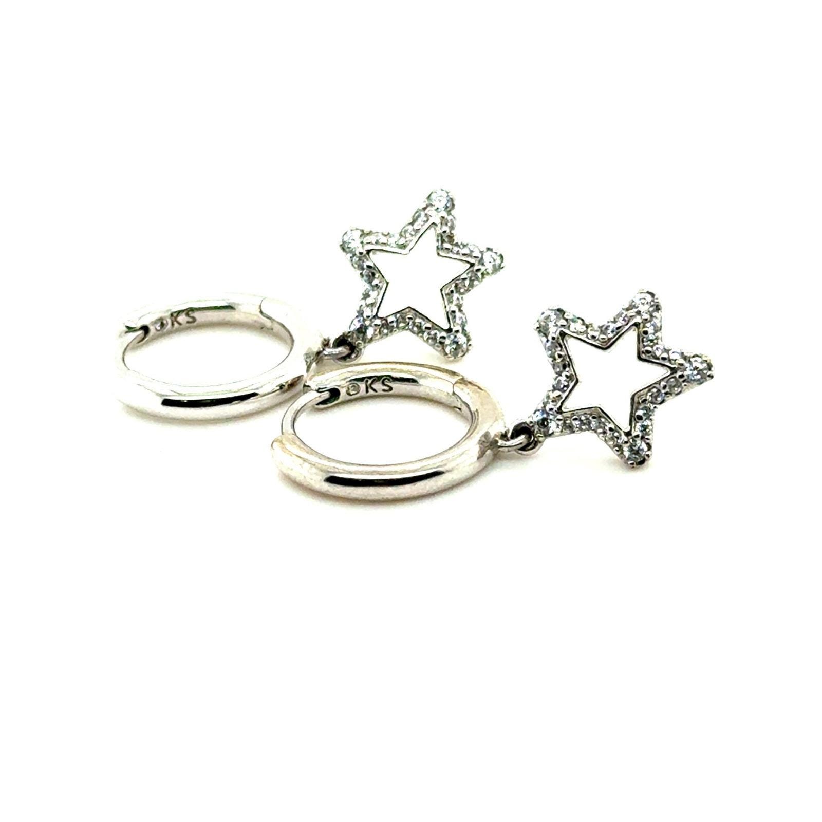 Kendra Scott Silvertone Star Huggie Earrings
