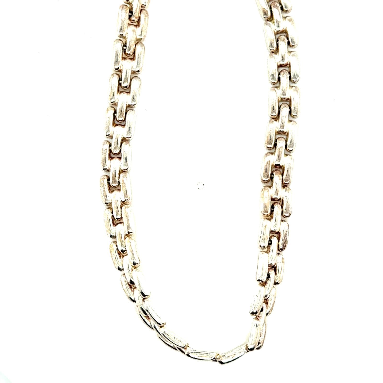 Vintage Sterling Silver Panther Link Chain Necklace